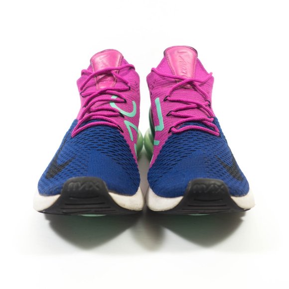 Nike Air Max 270 Flyknit Sneakers - Men's Size 9.5 - Blue Purple Pre-owned. S - Picture 3 of 9